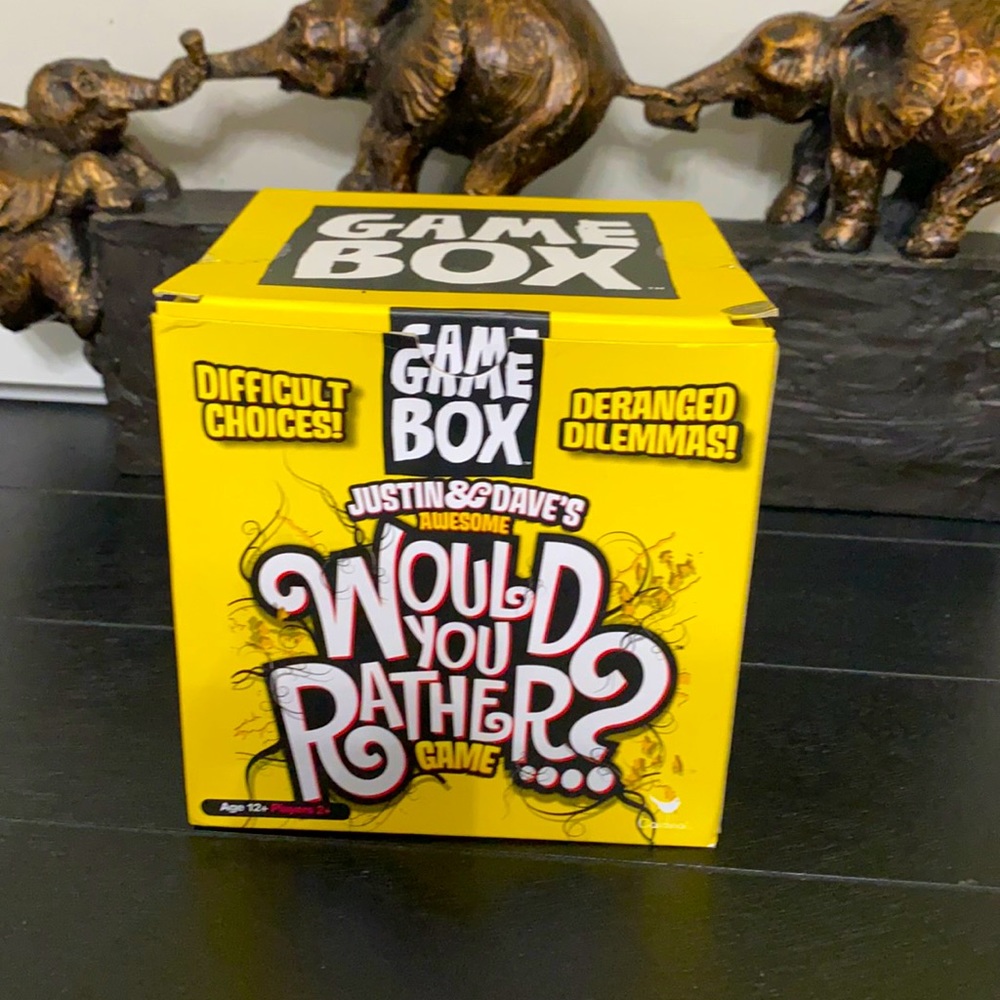 GAME BOX. Justin & Dave’s, Would you Rather Game.
